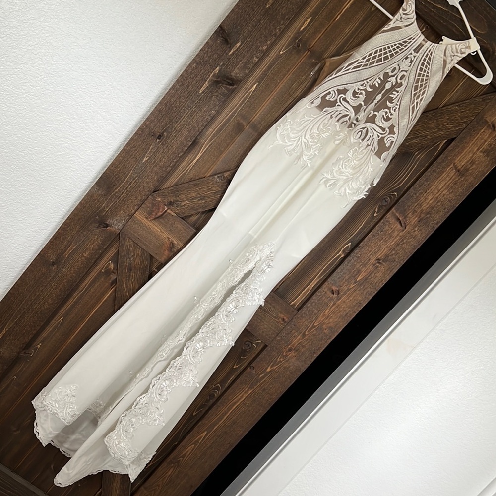 NWT wedding lace maxi dress, size M